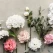 Rose med 2 hoveder creme/grøn 55cm kunstige blomster