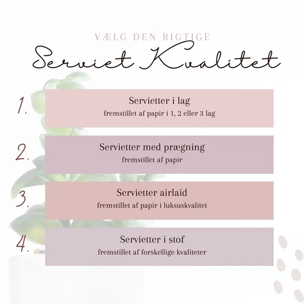 Guide til valg af servietkvaliteter