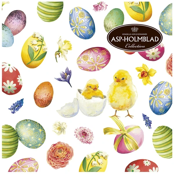 Påske Servietter Easter Eggs & Chicks 33x33cm, 20 stk