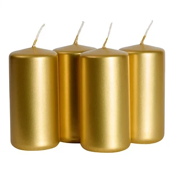 Bloklys guld 5cm x 10cm, 4 stk.