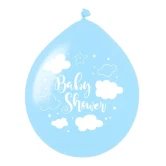 Balloner Baby Shower hvid/lyseblå 30cm, 8 stk. festpynt
