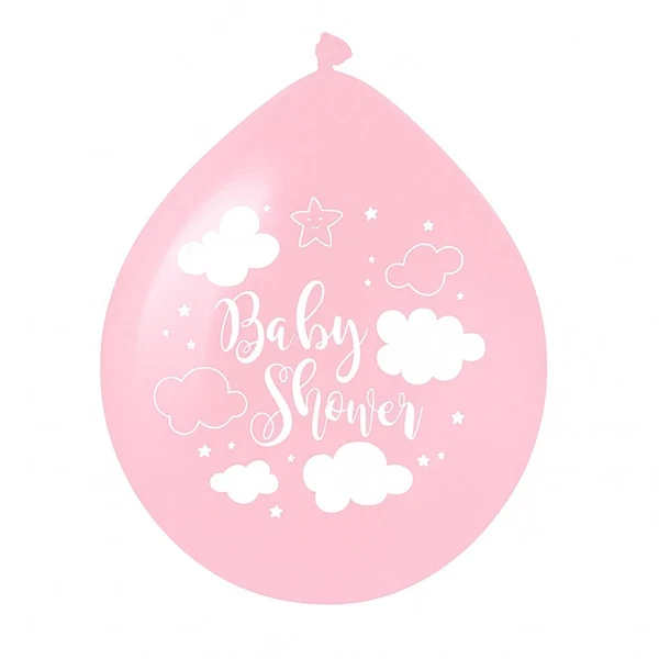 Balloner Baby Shower lys pink 30cm, 8 stk. festpynt