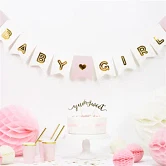 Guirlande Baby-Girl hvid/lyserød/guld 2,5m babyshower