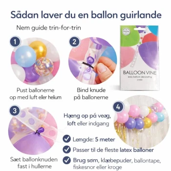 Sådan laver du en ballon guirlande trin for trin med ballon guirlande bånd 5 meter