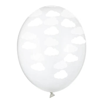 Balloner Little Plane - Skyer klar/hvid 30cm, 6 stk. festpynt