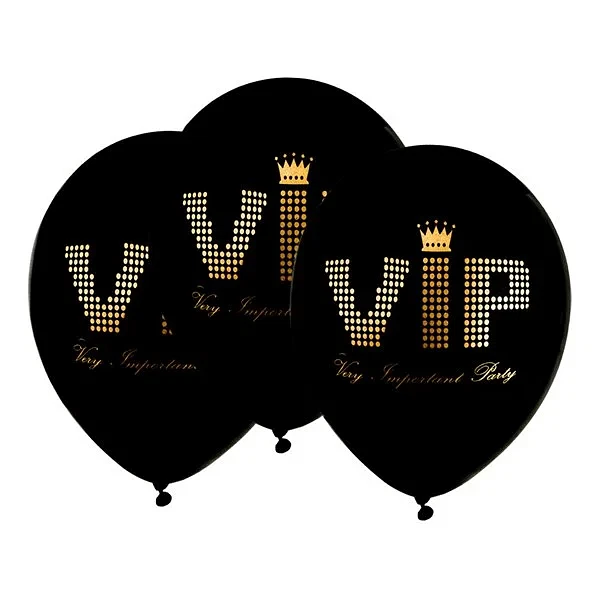 Balloner VIP sort/guld 23cm, 8 stk. festartikler