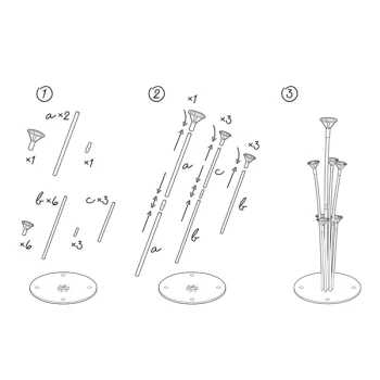 Ballonstativ til 7 balloner, 72cm 