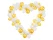 Ballonbue Hjerte hvid/guld 1,5m 68 balloner