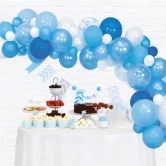 Ballonbue hvid/lyseblå/blå 4m festpynt
