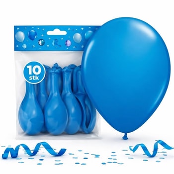 Blå balloner 30 cm 10 stk pakke med latex balloner til fest og fødselsdag