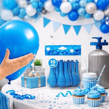 Blå balloner med helium til fest – nem oppustning og flot dekoration