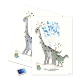 Gæsteplakat Fingeraftryk Dino blå barnedåb