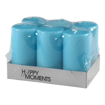 Bloklys aquablå 5cm x 10cm, 6 stk. borddækning