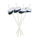 Sugerør Blå student hvid 20cm, 20 stk. studenterpynt