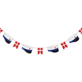 Guirlande Blå studenterhue og flag 3,8m studenterpynt