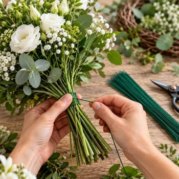 Grøn blomstertråd til blomsterbinding af buket