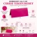 Bordkort 10x7 cm cerise tekstureret 10 stk infografik med mål, anvendelse og produktfordele