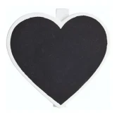 Bordkort hjertetavle med klemme hvid 7cm bryllup