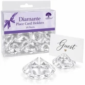 Bordkortholder diamant klar med rille til bordkort – 10 stk.