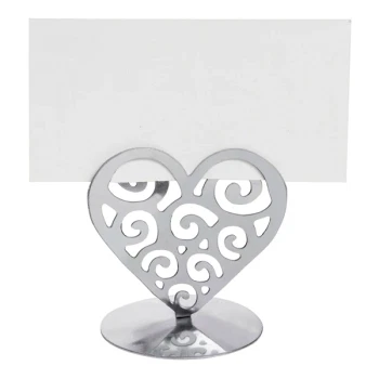 Bordkortholder Hjerte sølv borddækning