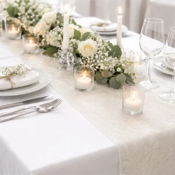 Bordløber Sizoweb råhvid 30cm x 25m. festartikler