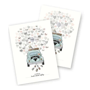 Gæsteplakat Bryllup til gæstenavne gæstebog