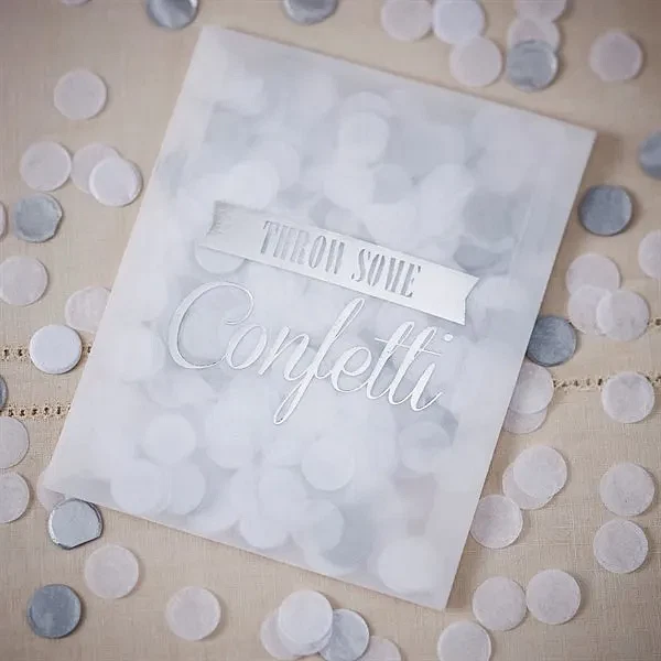 Konfetti Throw Some Confetti hvid/sølv bryllup