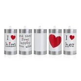 Bilpynt Dåser til bryllupsbilen sølv, 5 stk. bryllupskørsel