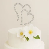 Dobbelthjerte med krystaller på pind caketopper