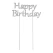 Happy Birthday på pind rhinsten 15cm caketopper