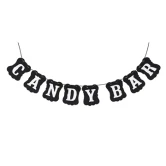 Guirlande Candy Bar hvid/sort 1,2m festartikler