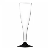 Engangsglas Champagne sort fod 17,5cm, 6 stk. fest