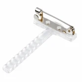 Klar corsage clips 5 cm med transparent holder og metalnål