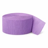 Packshot billede af lavendel crepepapir på rulle 24,6m x 4,5cm på hvid baggrund til festpynt