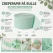 Infografik af crepepapir rulle mint grøn 24,6 meter x 4,5 cm til fest, pynt og DIY projekter