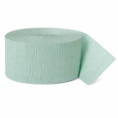 Crepepapir rulle mint grøn 24,6 meter x 4,5 cm på hvid baggrund
