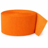 Packshot billede af orange crepepapir på rulle 24,6 meter x 4,5 cm til festpynt, guirlander og DIY projekter