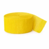 Gult crepepapir på rulle 24,6 meter x 4,5 cm isoleret på hvid baggrund