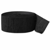 Sort crepepapir på rulle 24,6 meter x 4,5 cm packshot på hvid baggrund