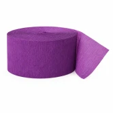 Packshot af mørklilla crepepapir på rulle 24,6m x 4,5cm på hvid baggrund