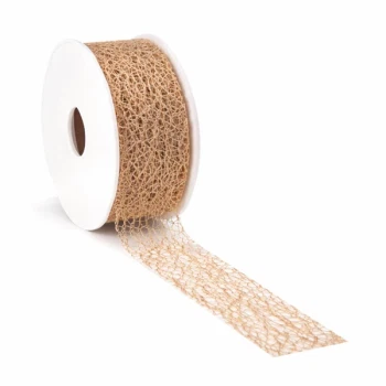 Crispy Deluxe bånd i guld 30 mm x 10 m – dekorativt gavebånd på rulle