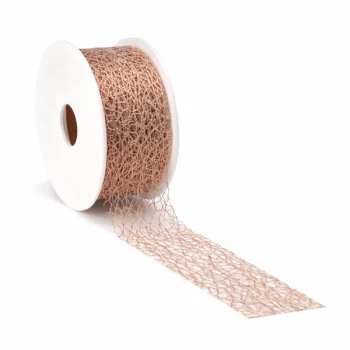 Crispy Deluxe kobberbånd 30 mm x 10 m med crispy struktur til dekoration og gaveindpakning