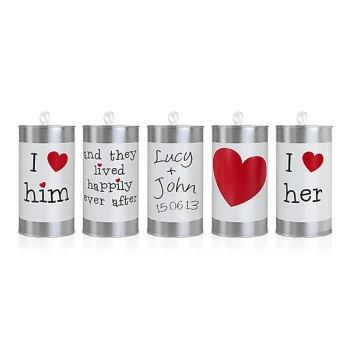 Bilpynt Dåser til bryllupsbilen sølv, 5 stk. bryllupssjov