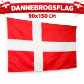Dannebrogsflag 90x150 cm stort dansk flag med klassisk design til fest og dekoration