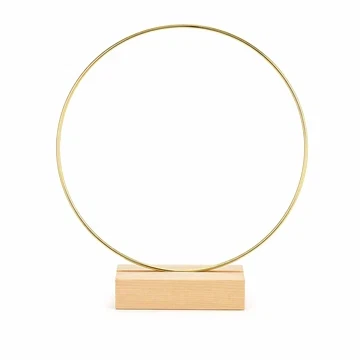 Dekorationsring med træfod 20 cm guld til borddekoration og DIY pynt