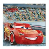 Pakke med Disney Cars 3 servietter med motiv af Lyn McQueen på racerbanen til børnefødselsdag