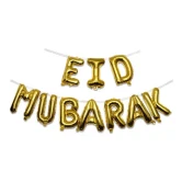 Folieballoner Eid Mubarak guld H: 40cm festartikler