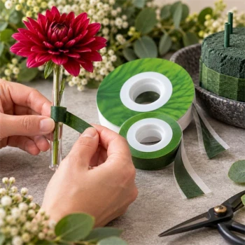 Grøn fixing tape til blomsterbinding og fastgørelse i blomsterdekorationer