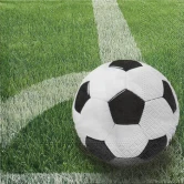 Servietter Fodbold grøn 33cm x 33cm, 20 stk. borddækning