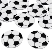 Fodbold med klæbepude hvid/sort 3,5cm, 12 stk. konfirmationspynt